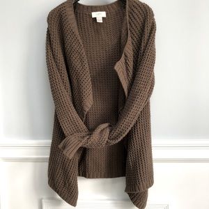 LOFT Brown Open Cardigan/Sweater